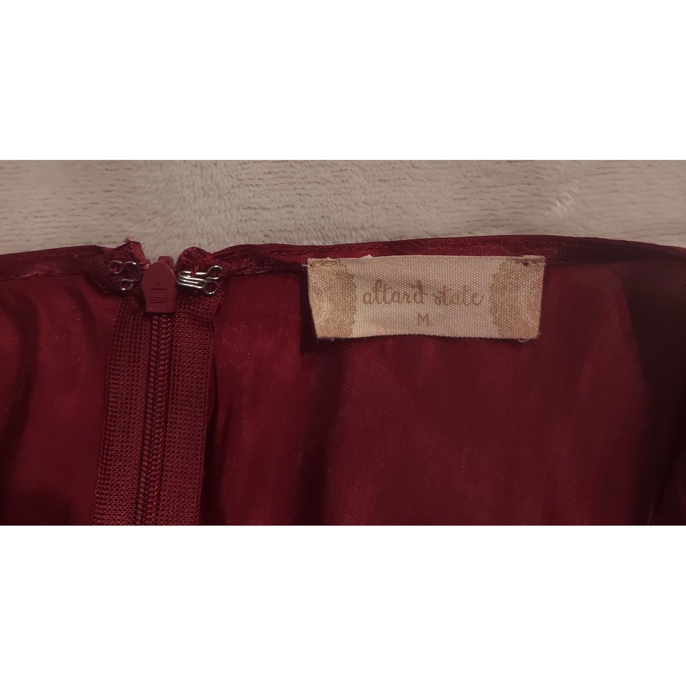 Altar'd State Womens Burgundy Silky Flowy Hi-Low Asymmetrical Dress Size Medium - Picture 3 of 10